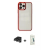 MARSİLYAN™- iPhone 14 Pro Max Kılıf Doruk Doku Prime - Şeffaf Pasifik Cam Ekran Koruyucu + Raze Metal Kamera Lens - GS