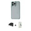 MARSİLYAN™- iPhone 14 Pro Max Kılıf Doruk Doku Prime - Şeffaf Pasifik Cam Ekran Koruyucu + Raze Metal Kamera Lens - GS