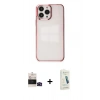 MARSİLYAN™- iPhone 14 Pro Max Kılıf Doruk Doku Prime - Şeffaf Pasifik Cam Ekran Koruyucu + Bilvis Titan Kamera Lens - SH