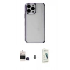 MARSİLYAN™- iPhone 14 Pro Max Kılıf Doruk Doku Prime - Şeffaf Pasifik Cam Ekran Koruyucu + Bilvis Titan Kamera Lens - SH
