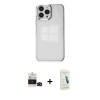 MARSİLYAN™- iPhone 14 Pro Max Kılıf Doruk Doku Prime - Şeffaf Pasifik Cam Ekran Koruyucu + Bilvis Titan Kamera Lens - SH