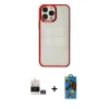 MARSİLYAN™- iPhone 14 Pro Max Kılıf Doruk Doku Prime - Siyah 18D Cam Ekran Koruyucu + Bilvis Titan Kamera Lens - GD