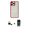 MARSİLYAN™- iPhone 14 Pro Max Kılıf Doruk Doku Prime - Siyah 360 Mat Full Body Arka Koruyucu + Bilvis Titan Kamera Lens - GD