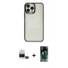 MARSİLYAN™- iPhone 14 Pro Max Kılıf Doruk Doku Prime - Siyah 360 Mat Full Body Arka Koruyucu + Bilvis Titan Kamera Lens - GD