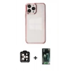 MARSİLYAN™- iPhone 14 Pro Max Kılıf Doruk Doku Prime - Siyah 360 Mat Full Body Arka Koruyucu + PVD Metal Kamera Lens - TU