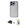 MARSİLYAN™- iPhone 14 Pro Max Kılıf Doruk Doku Prime - Siyah 6D Mat Seramik Hayalet Nano Ekran Koruyucu + Raze Metal Kamera Lens - GD