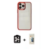 MARSİLYAN™- iPhone 14 Pro Max Kılıf Doruk Doku Prime - Siyah 6D Mat Seramik Hayalet Nano Ekran Koruyucu + PVD Metal Kamera Lens - TU