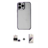 MARSİLYAN™- iPhone 14 Pro Max Kılıf Doruk Doku Prime - Siyah Bilvis 3D Mat Cam Ekran Koruyucu + Bilvis Titan Kamera Lens - DNMR