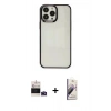 MARSİLYAN™- iPhone 14 Pro Max Kılıf Doruk Doku Prime - Siyah Bilvis 3D Mat Cam Ekran Koruyucu + Bilvis Titan Kamera Lens - DNMR