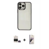 MARSİLYAN™- iPhone 14 Pro Max Kılıf Doruk Doku Prime - Siyah Bilvis 3D Mat Cam Ekran Koruyucu + Bilvis Titan Kamera Lens - GD