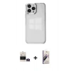 MARSİLYAN™- iPhone 14 Pro Max Kılıf Doruk Doku Prime - Siyah Bilvis 3D Mat Cam Ekran Koruyucu + Bilvis Titan Kamera Lens - GD