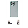 MARSİLYAN™- iPhone 14 Pro Max Kılıf Doruk Doku Prime - Siyah Bilvis 3D Mat Cam Ekran Koruyucu + Bilvis Titan Kamera Lens - SH