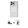 MARSİLYAN™- iPhone 14 Pro Max Kılıf Doruk Doku Prime - Siyah Bilvis 3D Mat Cam Ekran Koruyucu + Bilvis Titan Kamera Lens - SH