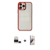 MARSİLYAN™- iPhone 14 Pro Max Kılıf Doruk Doku Prime - Siyah Bilvis 3D Mat Cam Ekran Koruyucu + Bilvis Titan Kamera Lens - SH