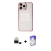 MARSİLYAN™- iPhone 14 Pro Max Kılıf Doruk Doku Prime - Siyah Bilvis 5in1 3D Magic Cam Ekran Koruyucu + Derin Mor Bilvis Titan Kamera Lens