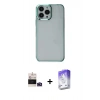 MARSİLYAN™- iPhone 14 Pro Max Kılıf Doruk Doku Prime - Siyah Bilvis 5in1 3D Magic Cam Ekran Koruyucu + Derin Mor Bilvis Titan Kamera Lens