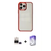 MARSİLYAN™- iPhone 14 Pro Max Kılıf Doruk Doku Prime - Siyah Bilvis 5in1 3D Magic Cam Ekran Koruyucu + Derin Mor Bilvis Titan Kamera Lens