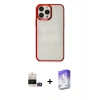 MARSİLYAN™- iPhone 14 Pro Max Kılıf Doruk Doku Prime - Siyah Bilvis 5in1 3D Magic Cam Ekran Koruyucu + Gold Bilvis Titan Kamera Lens
