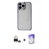 MARSİLYAN™- iPhone 14 Pro Max Kılıf Doruk Doku Prime - Siyah Bilvis 5in1 3D Magic Cam Ekran Koruyucu + Gold Bilvis Titan Kamera Lens
