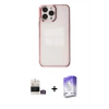 MARSİLYAN™- iPhone 14 Pro Max Kılıf Doruk Doku Prime - Siyah Bilvis 5in1 3D Magic Cam Ekran Koruyucu + Gold Bilvis Titan Kamera Lens