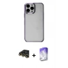 MARSİLYAN™- iPhone 14 Pro Max Kılıf Doruk Doku Prime - Siyah Bilvis 5in1 3D Magic Cam Ekran Koruyucu + Raze Metal Kamera Lens - GD