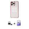MARSİLYAN™- iPhone 14 Pro Max Kılıf Doruk Doku Prime - Siyah Bilvis 5in1 5D Magic Hayalet Cam Ekran Koruyucu + Bilvis Titan Kamera Lens - GS