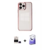 MARSİLYAN™- iPhone 14 Pro Max Kılıf Doruk Doku Prime - Siyah Bilvis 5in1 5D Magic Hayalet Cam Ekran Koruyucu + Bilvis Titan Kamera Lens - DNMR