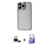 MARSİLYAN™- iPhone 14 Pro Max Kılıf Doruk Doku Prime - Siyah Bilvis 5in1 5D Magic Hayalet Cam Ekran Koruyucu + Bilvis Titan Kamera Lens - DNMR