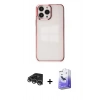MARSİLYAN™- iPhone 14 Pro Max Kılıf Doruk Doku Prime - Siyah Bilvis 5in1 5D Magic Hayalet Cam Ekran Koruyucu + Raze Metal Kamera Lens - GS
