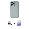 MARSİLYAN™- iPhone 14 Pro Max Kılıf Doruk Doku Prime - Siyah Bilvis 5in1 5D Magic Hayalet Cam Ekran Koruyucu + Bilvis Titan Kamera Lens - GD