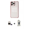 MARSİLYAN™- iPhone 14 Pro Max Kılıf Doruk Doku Prime - Siyah Bilvis Hayalet Cam Ekran Koruyucu + Bilvis Titan Kamera Lens - GS