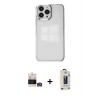 MARSİLYAN™- iPhone 14 Pro Max Kılıf Doruk Doku Prime - Siyah Bilvis Hayalet Cam Ekran Koruyucu + Bilvis Titan Kamera Lens - GS