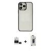 MARSİLYAN™- iPhone 14 Pro Max Kılıf Doruk Doku Prime - Siyah Bilvis Hayalet Cam Ekran Koruyucu + Bilvis Titan Kamera Lens - SH