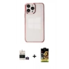 MARSİLYAN™- iPhone 14 Pro Max Kılıf Doruk Doku Prime - Siyah Buffer Cam Ekran Koruyucu + Bilvis Titan Kamera Lens - GD