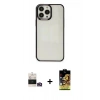 MARSİLYAN™- iPhone 14 Pro Max Kılıf Doruk Doku Prime - Siyah Buffer Cam Ekran Koruyucu + Bilvis Titan Kamera Lens - GD