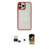 MARSİLYAN™- iPhone 14 Pro Max Kılıf Doruk Doku Prime - Siyah Buffer Cam Ekran Koruyucu + Bilvis Titan Kamera Lens - DNMR