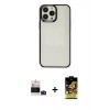 MARSİLYAN™- iPhone 14 Pro Max Kılıf Doruk Doku Prime - Siyah Buffer Cam Ekran Koruyucu + Bilvis Titan Kamera Lens - DNMR