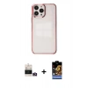 MARSİLYAN™- iPhone 14 Pro Max Kılıf Doruk Doku Prime - Siyah Buffer Hayalet Cam Ekran Koruyucu + Bilvis Titan Kamera Lens - GD