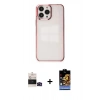 MARSİLYAN™- iPhone 14 Pro Max Kılıf Doruk Doku Prime - Siyah Buffer Hayalet Cam Ekran Koruyucu + Bilvis Titan Kamera Lens - SH