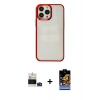 MARSİLYAN™- iPhone 14 Pro Max Kılıf Doruk Doku Prime - Siyah Buffer Hayalet Cam Ekran Koruyucu + Bilvis Titan Kamera Lens - DNMR