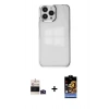MARSİLYAN™- iPhone 14 Pro Max Kılıf Doruk Doku Prime - Siyah Buffer Hayalet Cam Ekran Koruyucu + Bilvis Titan Kamera Lens - DNMR
