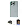 MARSİLYAN™- iPhone 14 Pro Max Kılıf Doruk Doku Prime - Siyah Buffer Hayalet Cam Ekran Koruyucu + Raze Metal Kamera Lens - GD