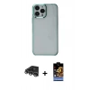 MARSİLYAN™- iPhone 14 Pro Max Kılıf Doruk Doku Prime - Siyah Buffer Hayalet Cam Ekran Koruyucu + Raze Metal Kamera Lens - GS