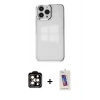 MARSİLYAN™- iPhone 14 Pro Max Kılıf Doruk Doku Prime - Siyah Joko 5D Cam + PVD Metal Kamera Lens - TU