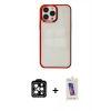 MARSİLYAN™- iPhone 14 Pro Max Kılıf Doruk Doku Prime - Siyah Joko 5D Cam + PVD Metal Kamera Lens - TU