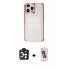 MARSİLYAN™- iPhone 14 Pro Max Kılıf Doruk Doku Prime - Siyah Joko 5D Cam + PVD Metal Kamera Lens - TU