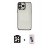 MARSİLYAN™- iPhone 14 Pro Max Kılıf Doruk Doku Prime - Siyah Joko 5D Cam + PVD Metal Kamera Lens - TU