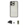MARSİLYAN™- iPhone 14 Pro Max Kılıf Doruk Doku Prime - Siyah Joko Magic 5D Hayalet Cam + Raze Metal Kamera Lens - GS