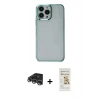 MARSİLYAN™- iPhone 14 Pro Max Kılıf Doruk Doku Prime - Siyah Mat Seramik Nano Ekran Koruyucu + Raze Metal Kamera Lens - GS