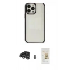 MARSİLYAN™- iPhone 14 Pro Max Kılıf Doruk Doku Prime - Siyah Mat Seramik Nano Ekran Koruyucu + Raze Metal Kamera Lens - GS